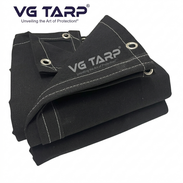 Black Canvas Tarpaulin – Heavy-Duty Cover for Transport & Protection