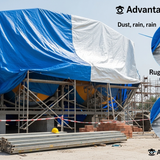 HDPE Tarpaulin Blue to Silver (200 GSM)